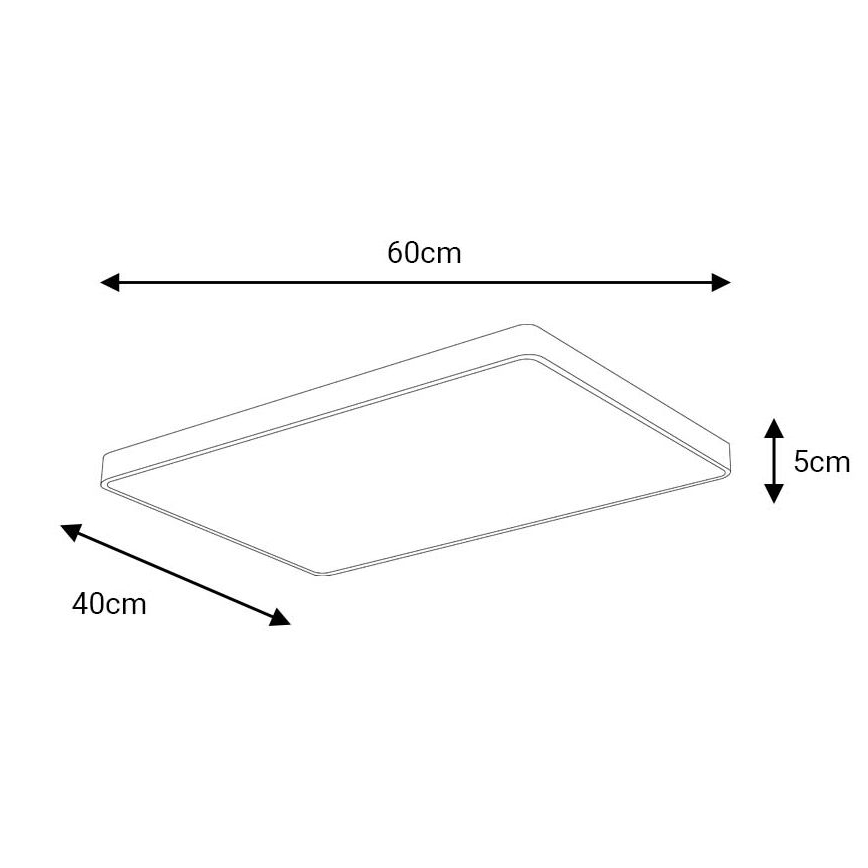 Φωτιστικό οροφής LED FELIZ LED/50W/230V 4000K 40x60 cm μαύρο
