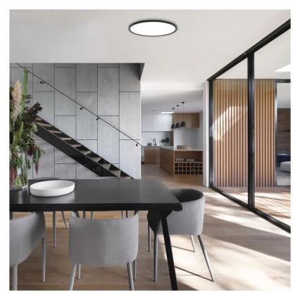 Φωτιστικό οροφής LED FLORI LED/18W/230V 4000K μαύρο διάμετρος 29 cm
