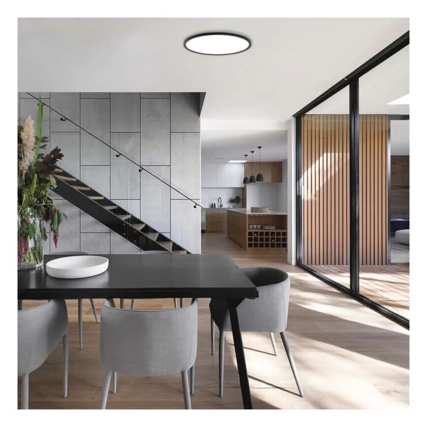 Φωτιστικό οροφής LED FLORI LED/18W/230V 4000K μαύρο διάμετρος 29 cm