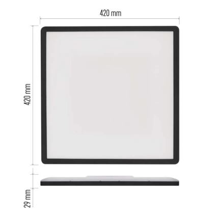Φωτιστικό οροφής LED FLORI LED/22W/230V 4000K μαύρο 42x42 cm