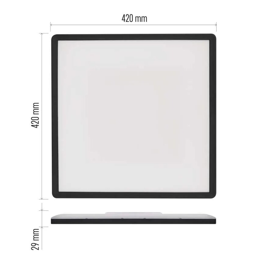 Φωτιστικό οροφής LED FLORI LED/22W/230V 4000K μαύρο 42x42 cm