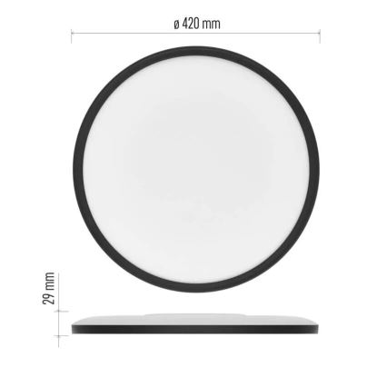 Φωτιστικό οροφής LED FLORI LED/22W/230V 4000K μαύρο διάμετρος 42 cm