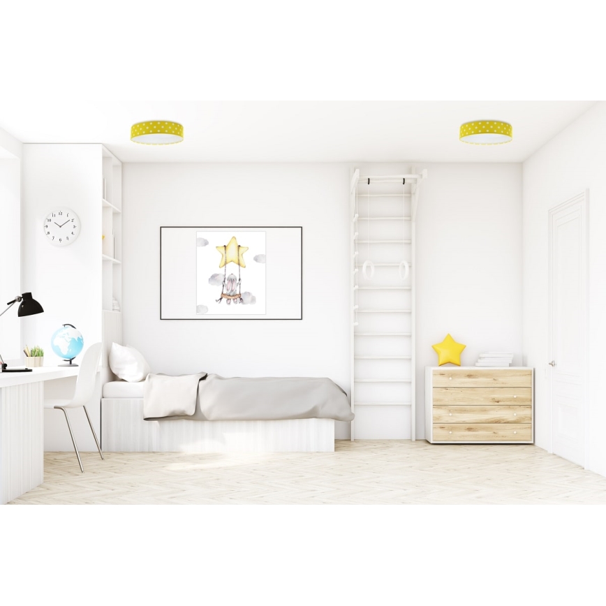 Φωτιστικό οροφής LED GALAXY KIDS LED/24W/230V dots κίτρινο/λευκό