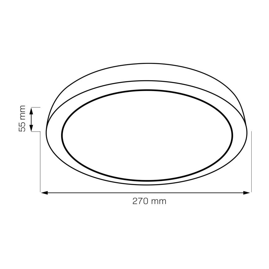 Φωτιστικό οροφής LED JANUSZ LED/12W/230V διάμετρος 27 cm IP44 δρυς