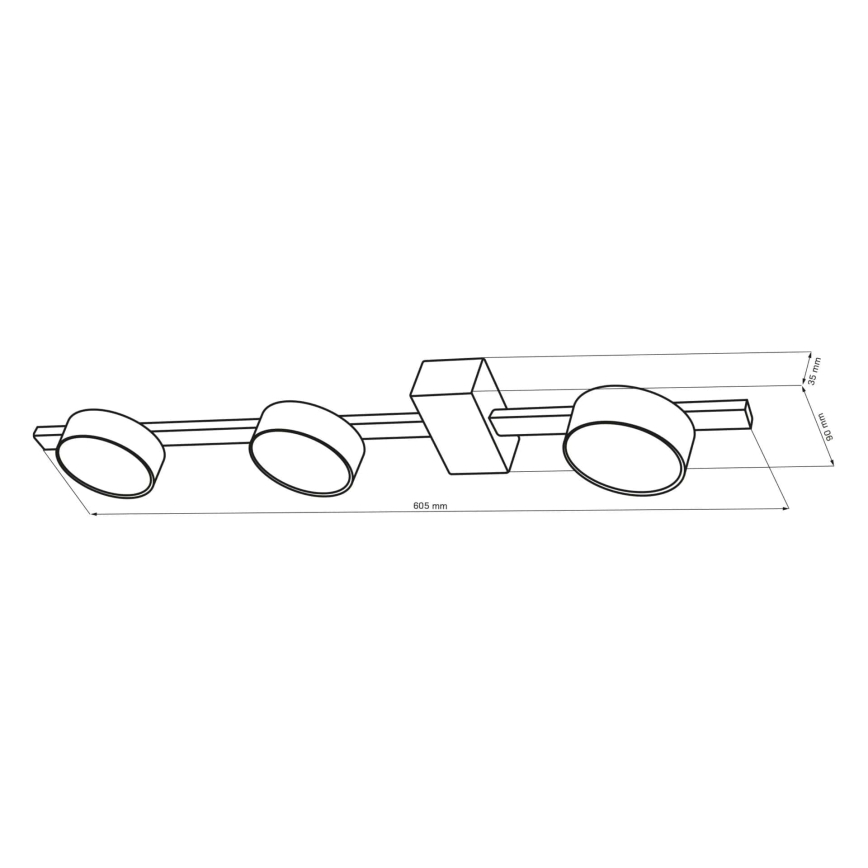 Φωτιστικό οροφής LED JOY 3xGX53/6W/230V μαύρο