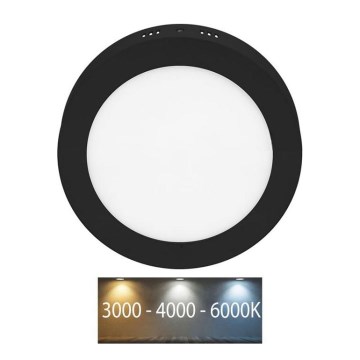 Φωτιστικό οροφής LED LADA LED/12W/230V 3000/4000/6000K διάμετρος 17 cm μαύρο