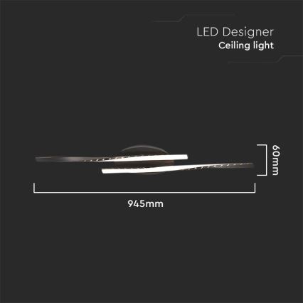 Φωτιστικό οροφής LED LED/12W/230V 3000K 94,5 cm μαύρο