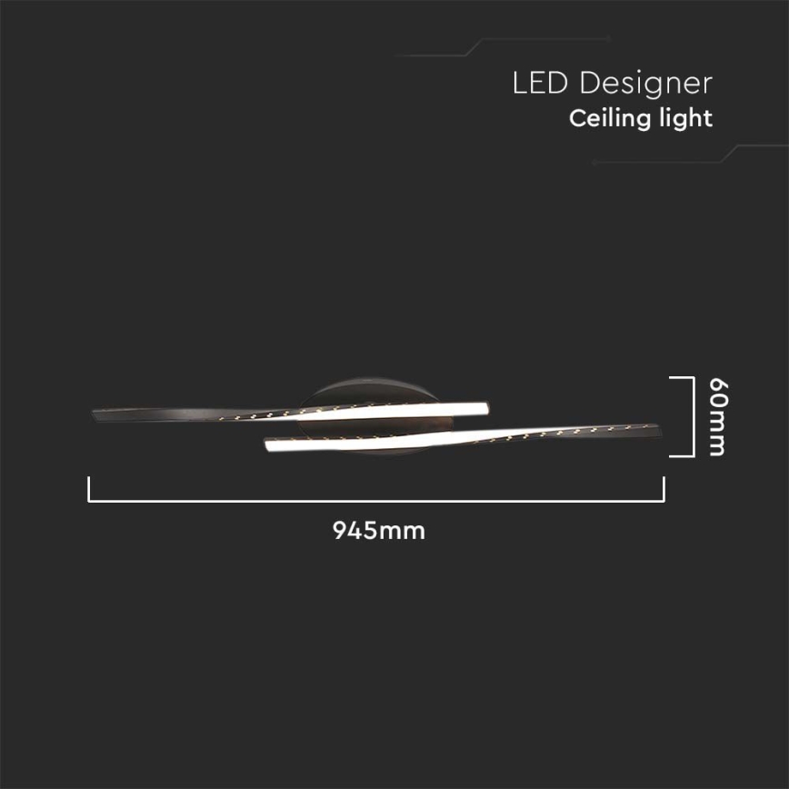Φωτιστικό οροφής LED LED/12W/230V 3000K 94,5 cm μαύρο