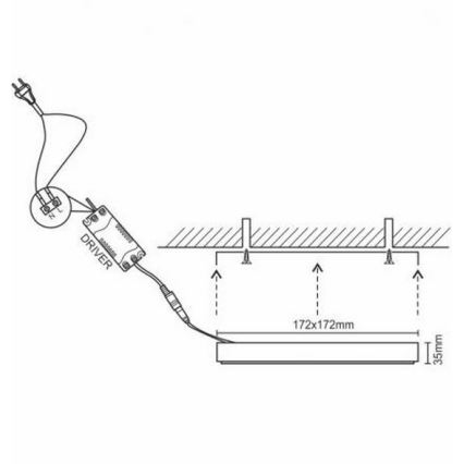 Φωτιστικό οροφής LED LED/12W/230V 4000K 17,2x17,2 cm