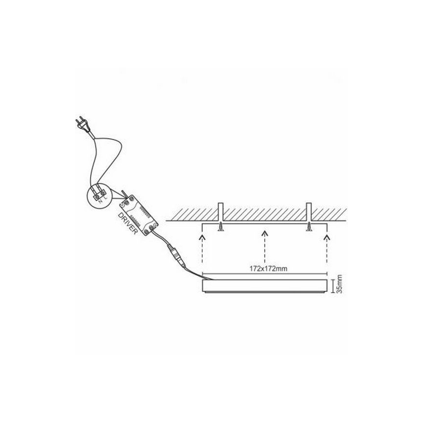 Φωτιστικό οροφής LED LED/12W/230V 4000K 17,2x17,2 cm