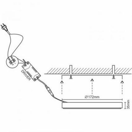 Φωτιστικό οροφής LED LED/12W/230V 4000K διάμετρος 17,2 cm