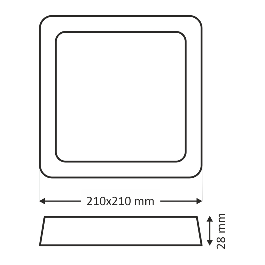 Φωτιστικό οροφής LED LED/18W/230V 2700K 21x21 cm λευκό