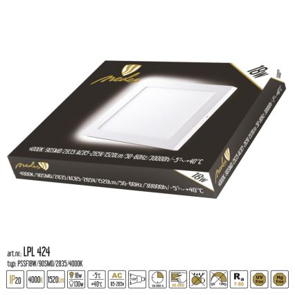 Φωτιστικό οροφής LED LED/18W/230V 4000K 22,5x22,5 cm