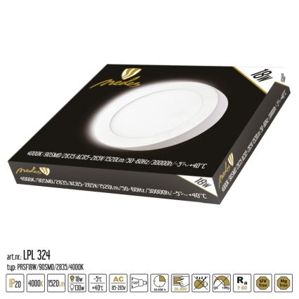 Φωτιστικό οροφής LED LED/18W/230V 4000K διάμετρος 22,5 cm