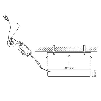 Φωτιστικό οροφής LED LED/18W/230V 4000K διάμετρος 22,5 cm