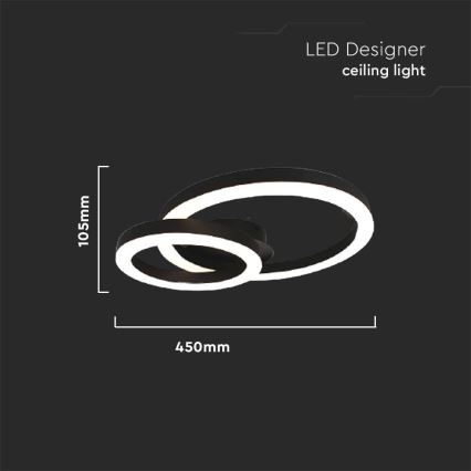 Φωτιστικό οροφής LED LED/20W/230V 3000K μαύρο