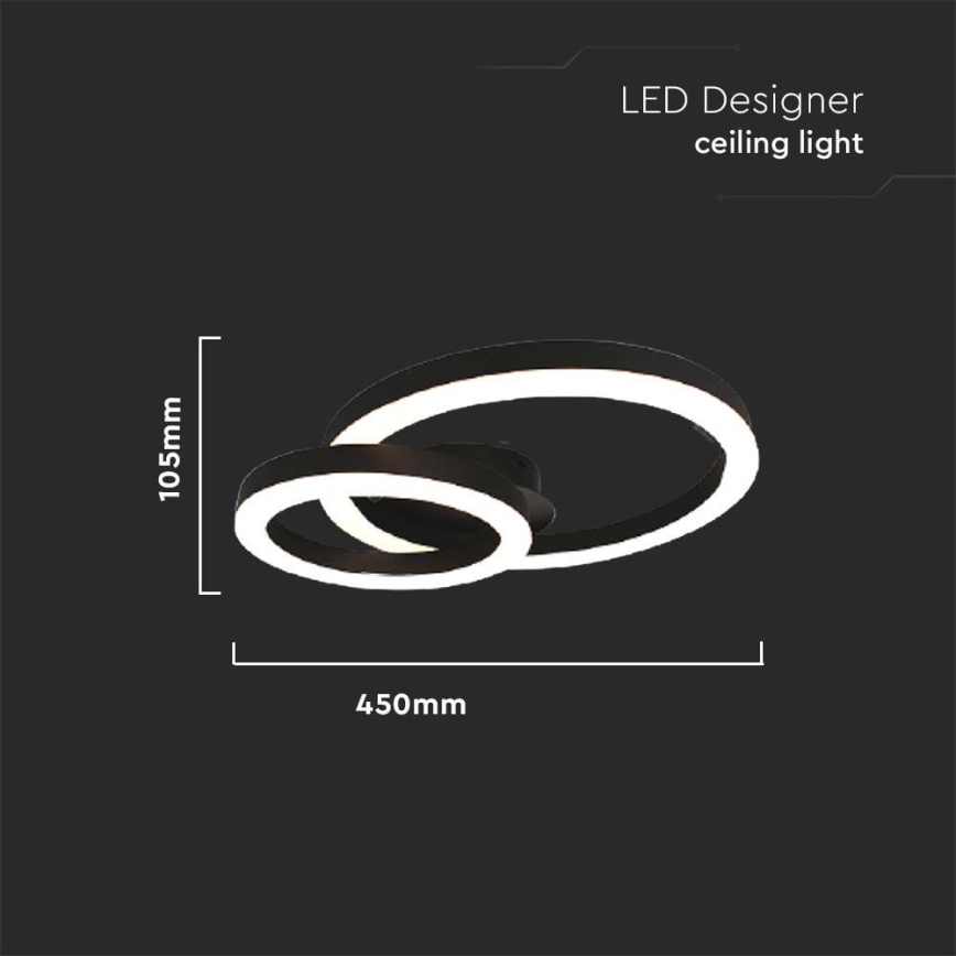 Φωτιστικό οροφής LED LED/20W/230V 3000K μαύρο