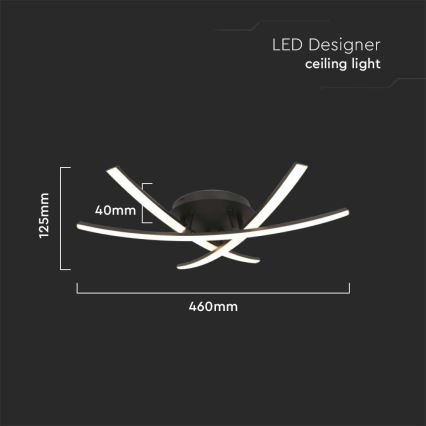 Φωτιστικό οροφής LED LED/20W/230V 3000K μαύρο