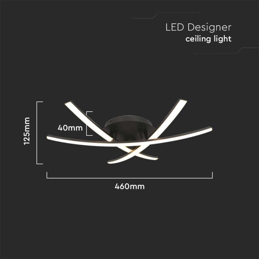 Φωτιστικό οροφής LED LED/20W/230V 3000K μαύρο