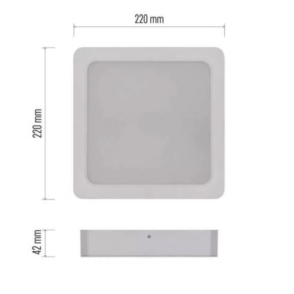Φωτιστικό οροφής LED LED/24W/230V 22x22 cm λευκό