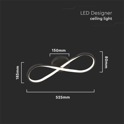 Φωτιστικό οροφής LED LED/24W/230V 3000K μαύρο