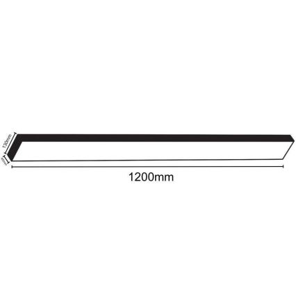 Φωτιστικό οροφής LED LED/32W/230V 4000K 120x13 cm μαύρο