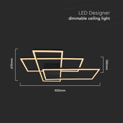 Φωτιστικό οροφής LED LED/47W/230V 3000K μαύρο