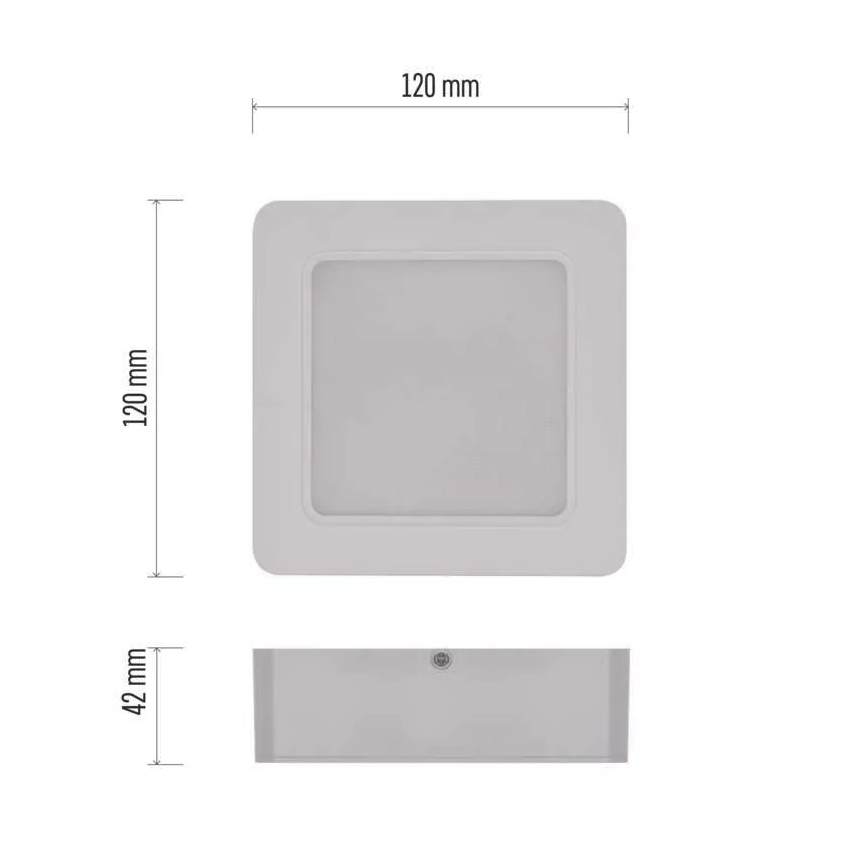 Φωτιστικό οροφής LED LED/9W/230V 12x12 cm λευκό