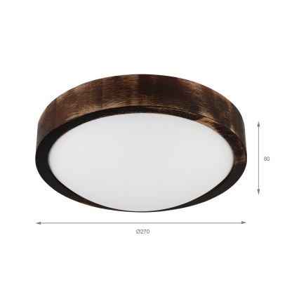 Φωτιστικό οροφής LED OAK SLIM LED/20W/230V 4000K διάμ. 27 cm βελανιδιά/σκούρο καφέ