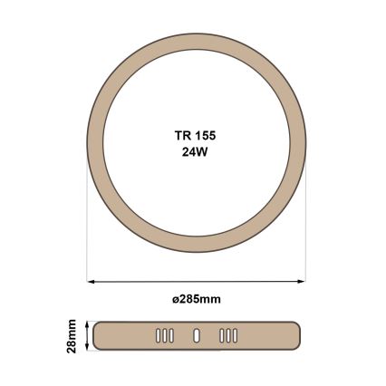 Φωτιστικό οροφής LED RING LED/24W/230V 4200K διάμετρος 28,5 cm καφέ