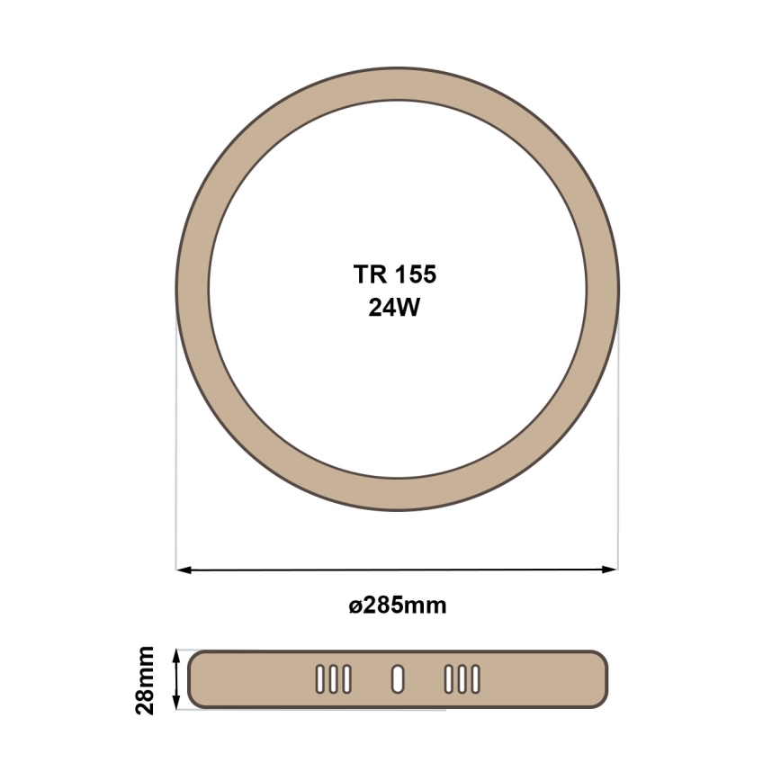 Φωτιστικό οροφής LED RING LED/24W/230V 4200K διάμετρος 28,5 cm καφέ