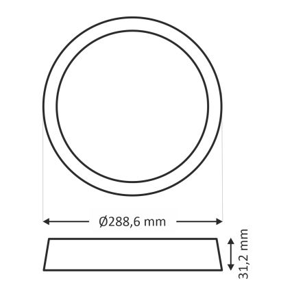 Φωτιστικό οροφής LED ROUND LED/24W/230V 4000K διάμετρος 28,8 cm μαύρο