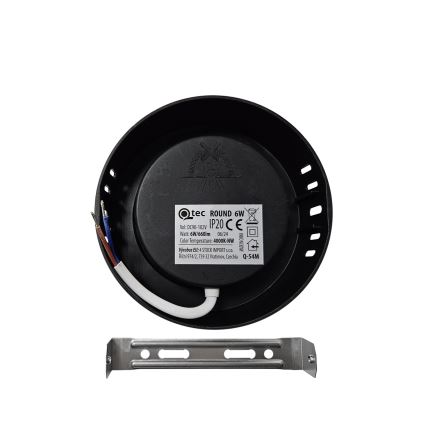 Φωτιστικό οροφής LED ROUND LED/6W/230V 4000K διάμετρος 12,1 cm μαύρο