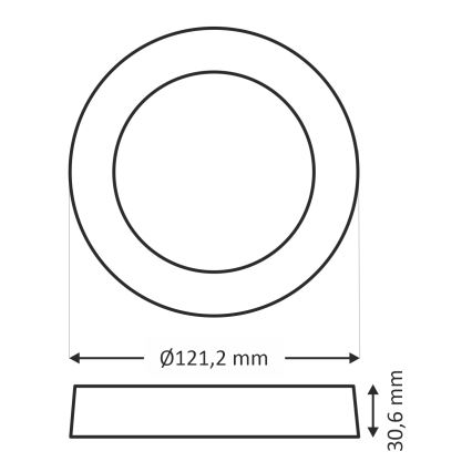 Φωτιστικό οροφής LED ROUND LED/6W/230V 4000K διάμετρος 12,1 cm μαύρο