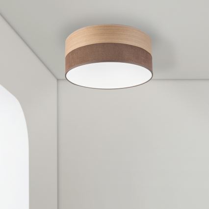 Φωτιστικό οροφής LED SIRJA WOOD LED/20W/230V διάμετρος 35 cm καφέ/δρυς