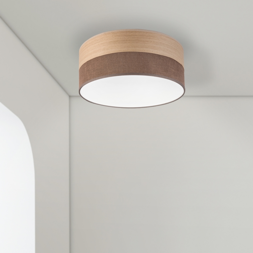 Φωτιστικό οροφής LED SIRJA WOOD LED/20W/230V διάμετρος 35 cm καφέ/δρυς