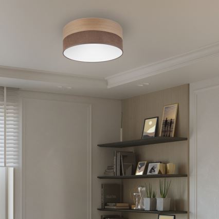 Φωτιστικό οροφής LED SIRJA WOOD LED/20W/230V διάμετρος 35 cm καφέ/δρυς