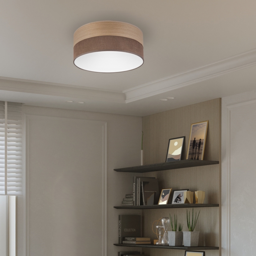 Φωτιστικό οροφής LED SIRJA WOOD LED/20W/230V διάμετρος 35 cm καφέ/δρυς