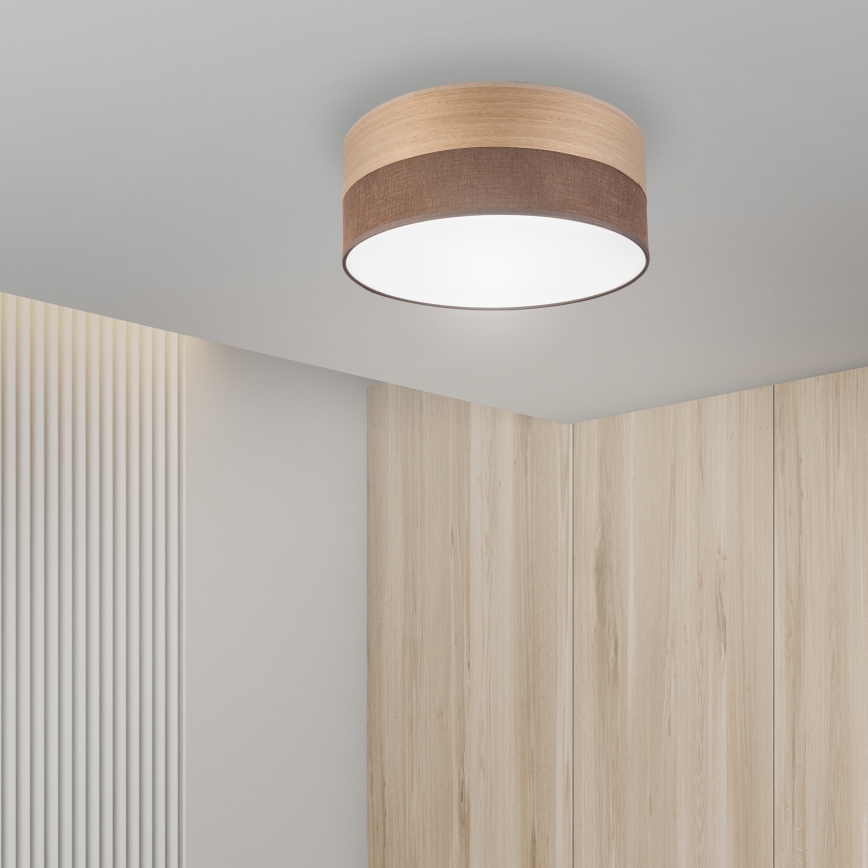 Φωτιστικό οροφής LED SIRJA WOOD LED/20W/230V διάμετρος 35 cm καφέ/δρυς