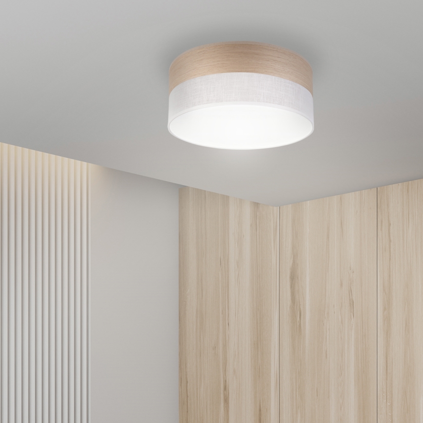 Φωτιστικό οροφής LED SIRJA WOOD LED/20W/230V διάμετρος 35 cm λευκό/δρυς