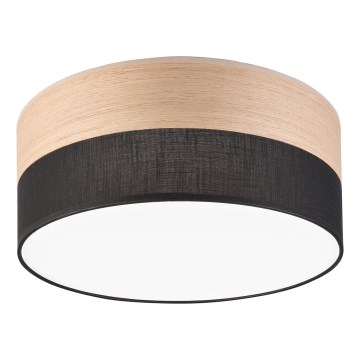 Φωτιστικό οροφής LED SIRJA WOOD LED/20W/230V διάμετρος 35 cm μαύρο/δρυς