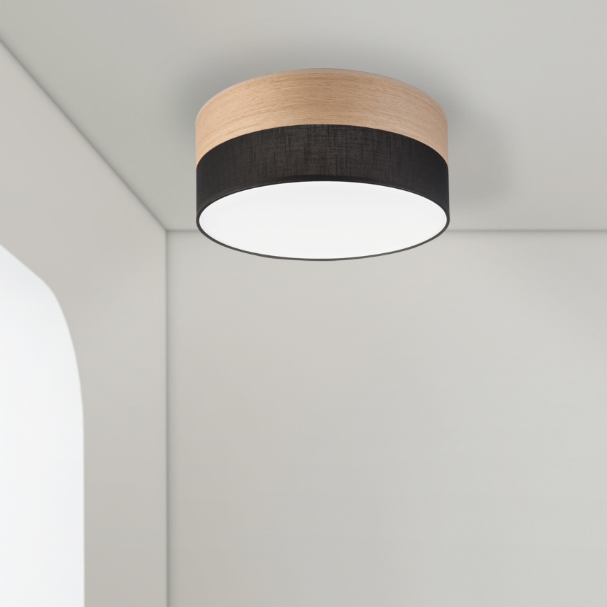 Φωτιστικό οροφής LED SIRJA WOOD LED/20W/230V διάμετρος 35 cm μαύρο/δρυς