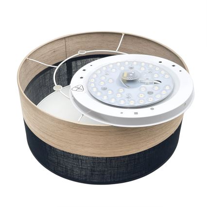 Φωτιστικό οροφής LED SIRJA WOOD LED/20W/230V διάμετρος 35 cm μαύρο/δρυς