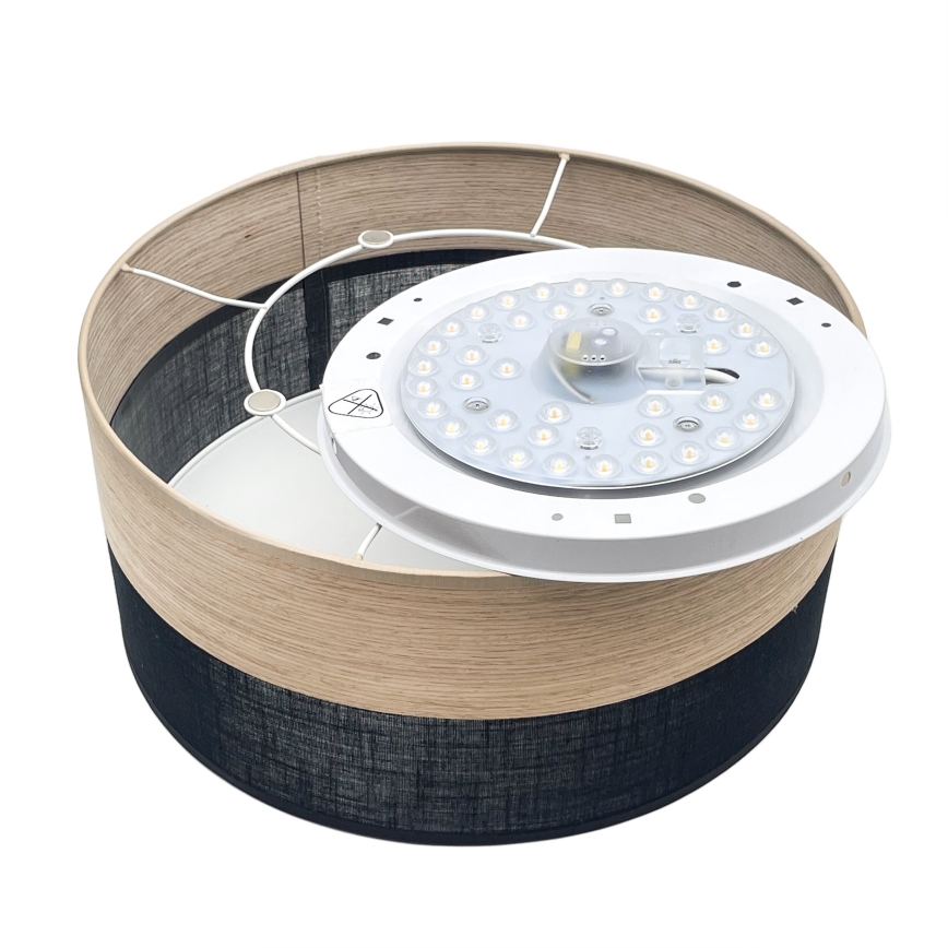 Φωτιστικό οροφής LED SIRJA WOOD LED/20W/230V διάμετρος 35 cm μαύρο/δρυς
