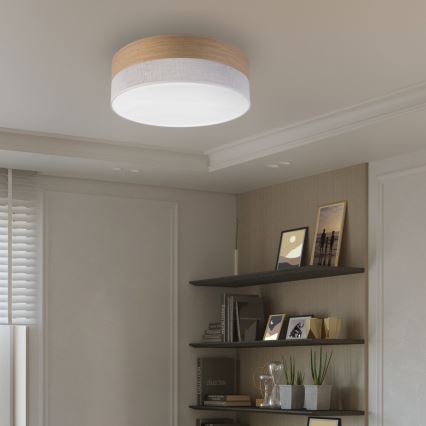 Φωτιστικό οροφής LED SIRJA WOOD LED/36W/230V διάμετρος 45 cm λευκό/δρυς