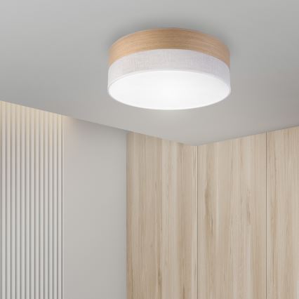 Φωτιστικό οροφής LED SIRJA WOOD LED/36W/230V διάμετρος 45 cm λευκό/δρυς