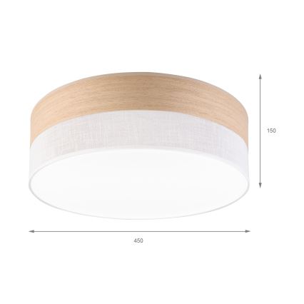 Φωτιστικό οροφής LED SIRJA WOOD LED/36W/230V διάμετρος 45 cm λευκό/δρυς