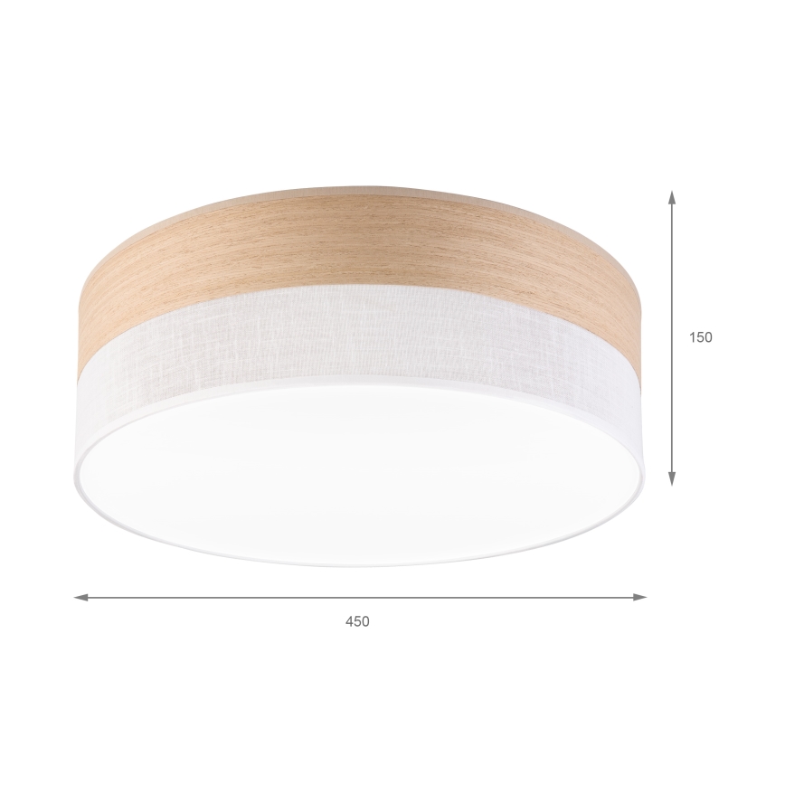 Φωτιστικό οροφής LED SIRJA WOOD LED/36W/230V διάμετρος 45 cm λευκό/δρυς