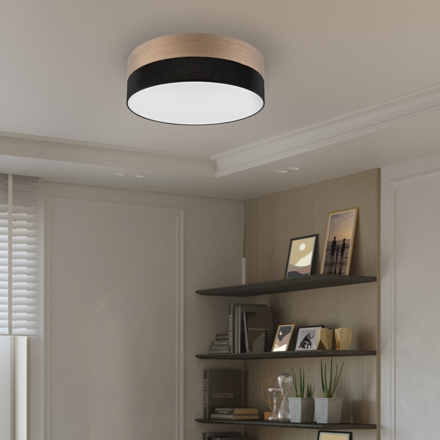 Φωτιστικό οροφής LED SIRJA WOOD LED/36W/230V διάμετρος 45 cm μαύρο/δρυς