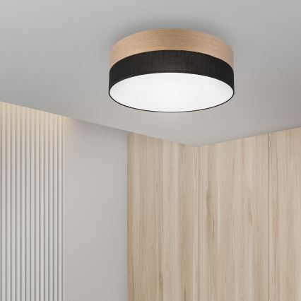 Φωτιστικό οροφής LED SIRJA WOOD LED/36W/230V διάμετρος 45 cm μαύρο/δρυς